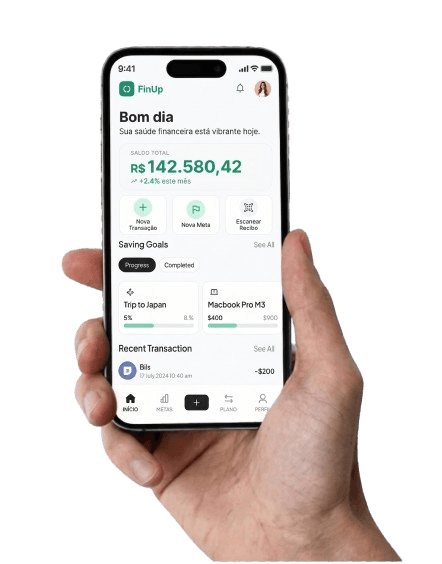 Gerenciamento financeiro no app